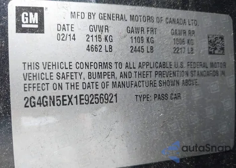 2014 Buick Regal Turbo/E-Assist Premium I из США, поврежденный, VIN 2G4GN5EX1E9256921